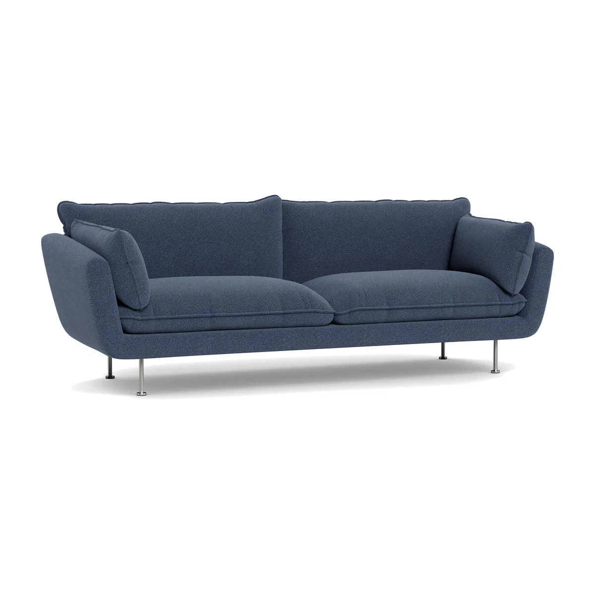 Heal's Allora 4 Seater Sofa Boucle Indigo Brass Feet – image 1