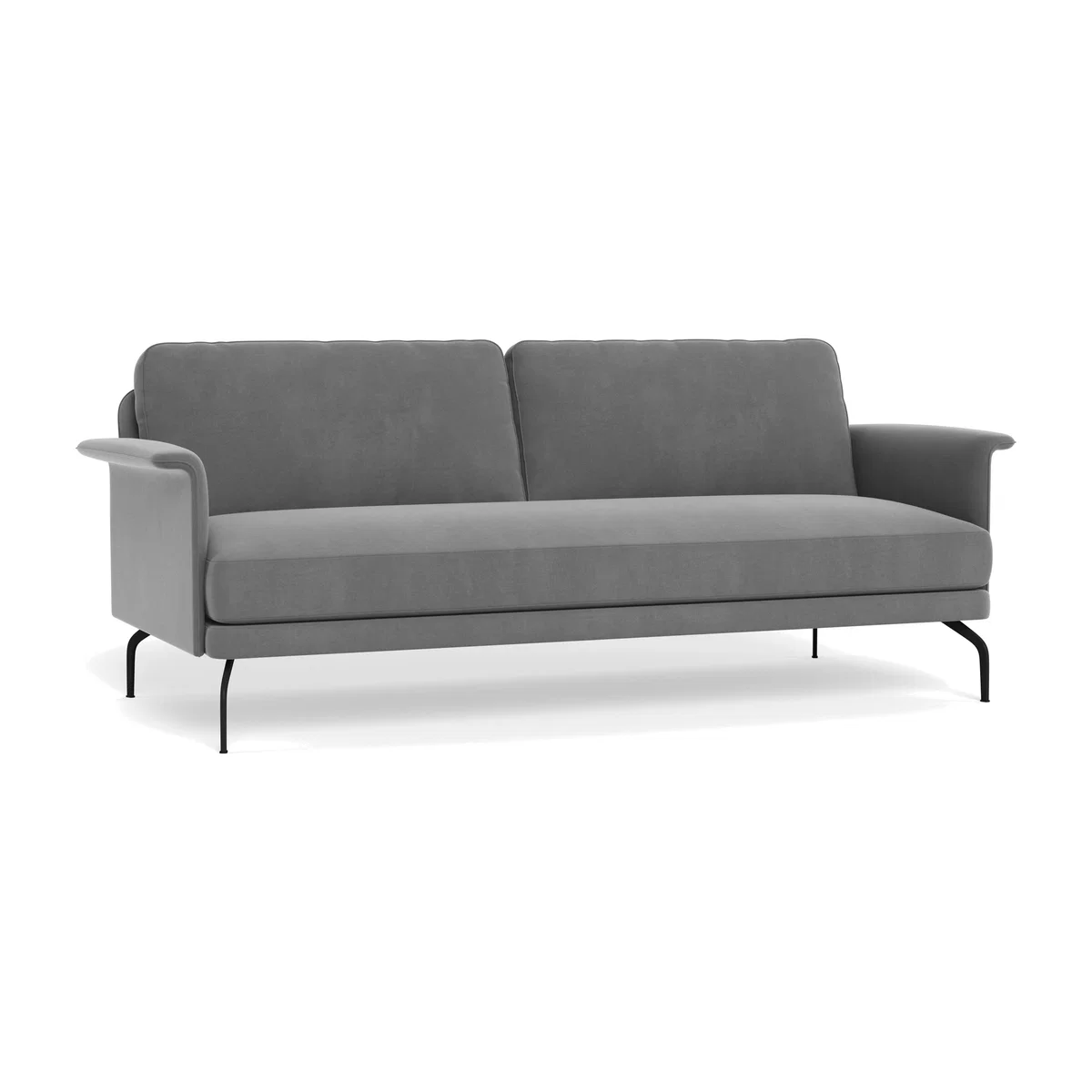 Heal's Iver 4 Seater Sofa Smart Velvet Mercury Black Feet – image 1