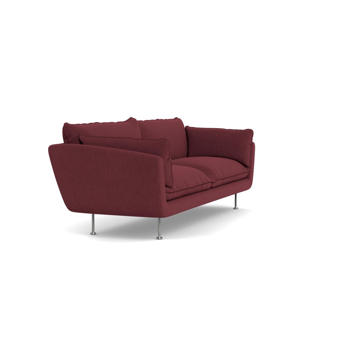 Heal's Allora 4 Seater Sofa Smart Linen Mix Maroon Black Feet – image 3