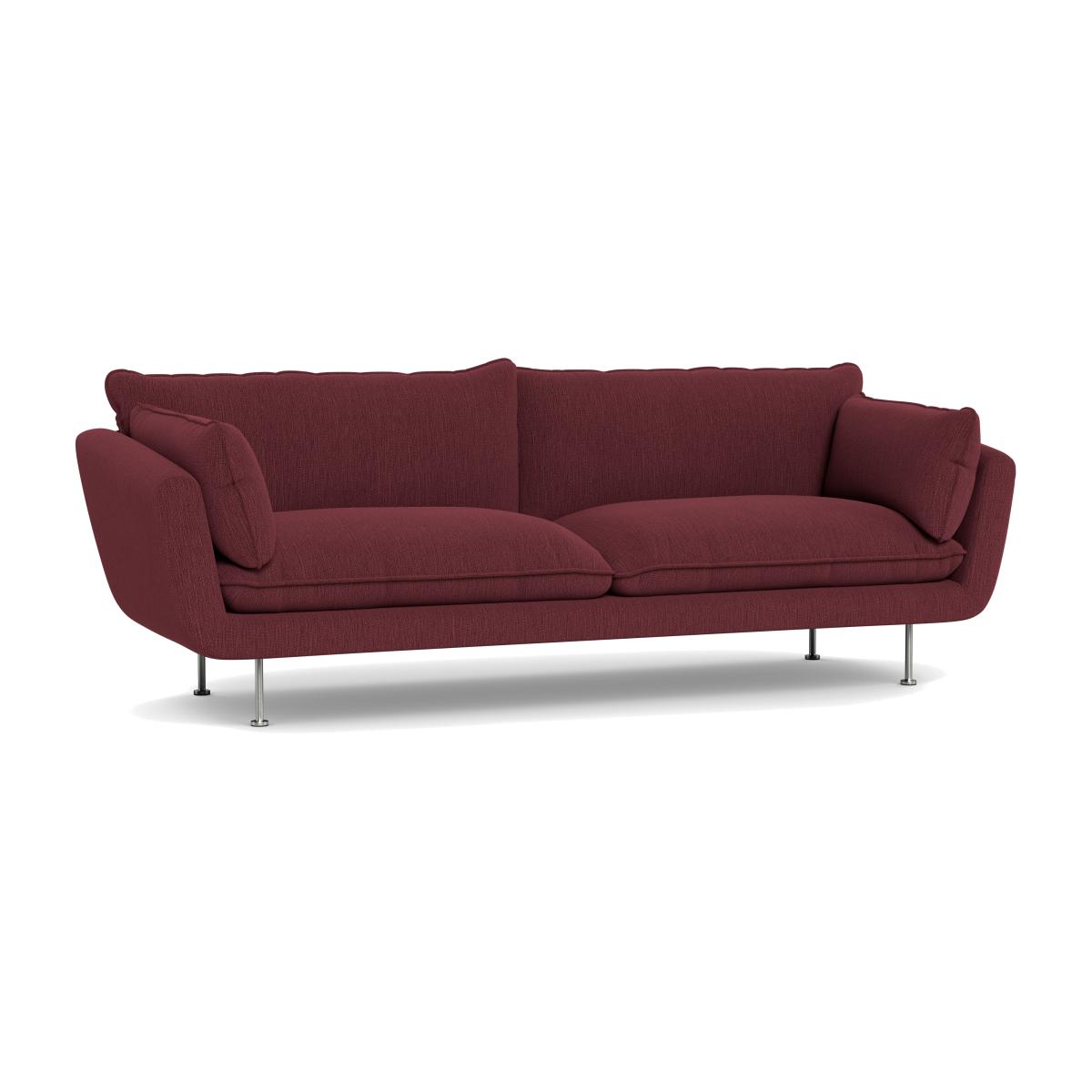 Heal's Allora 4 Seater Sofa Smart Linen Mix Maroon Black Feet – image 1
