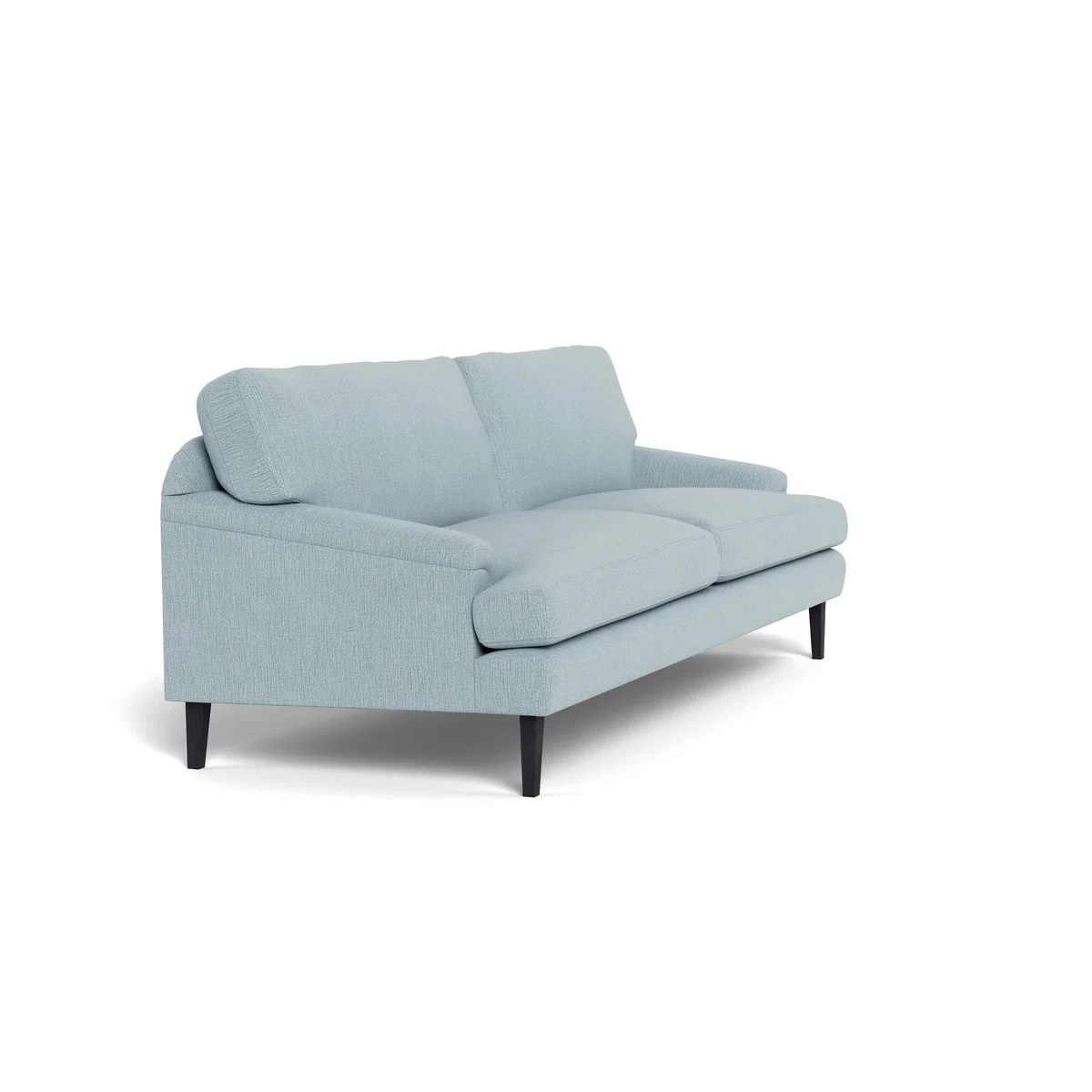 Heal's Stanton 4 Seater Sofa Smart Linen Mix Duck Egg Walnut Stained Feet – image 3