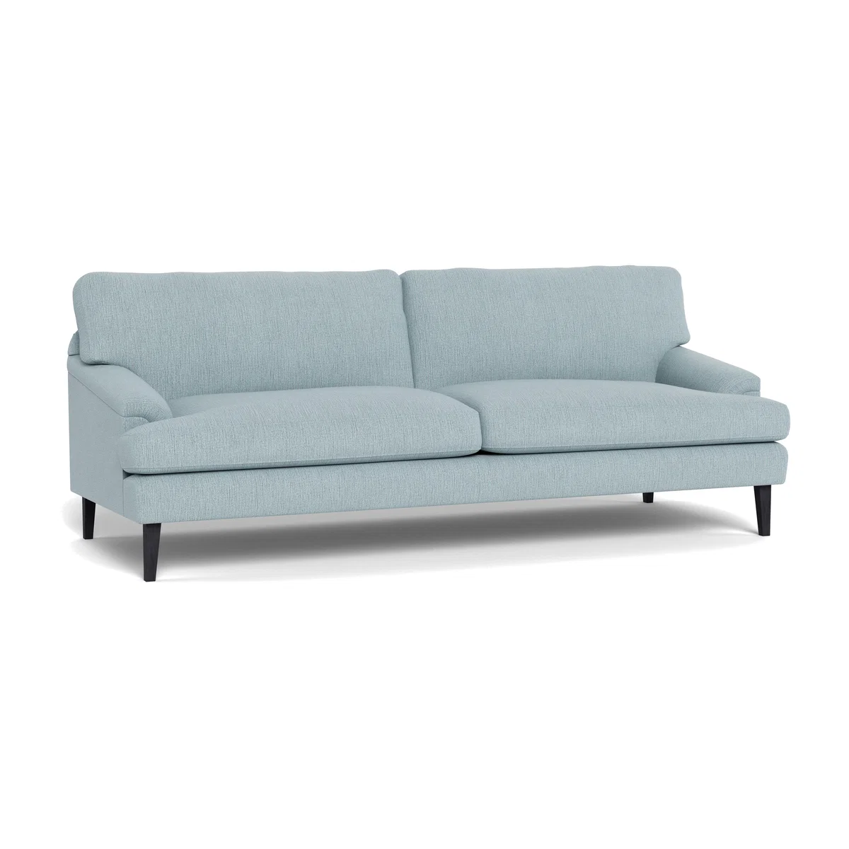 Heal's Stanton 4 Seater Sofa Smart Linen Mix Duck Egg Walnut Stained Feet – image 1