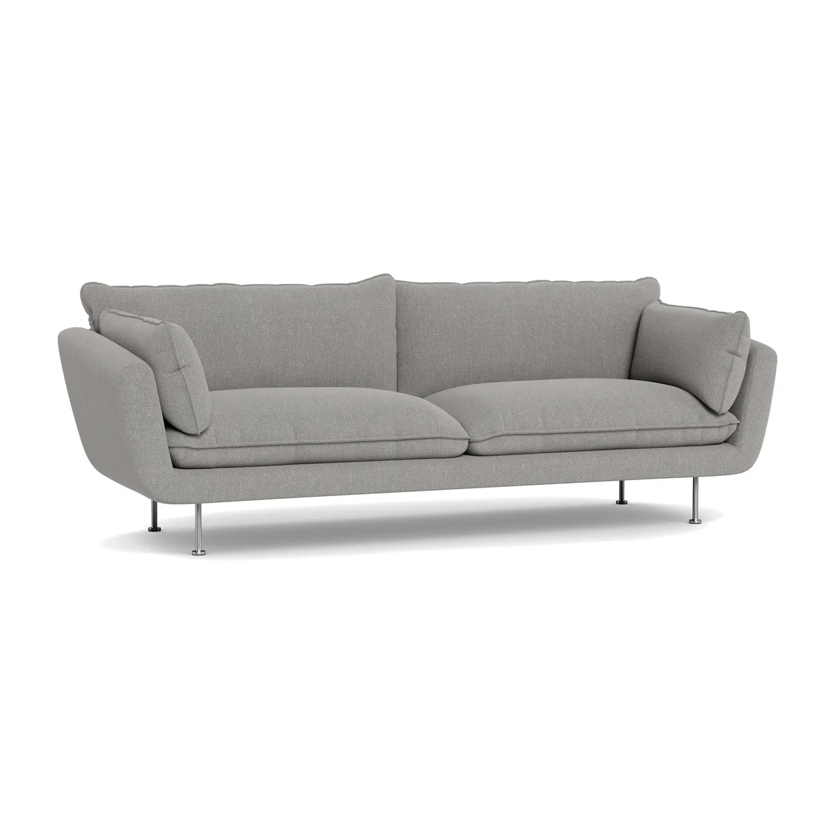Heal's Allora 4 Seater Sofa Texture Pale Grey Black Feet – image 1
