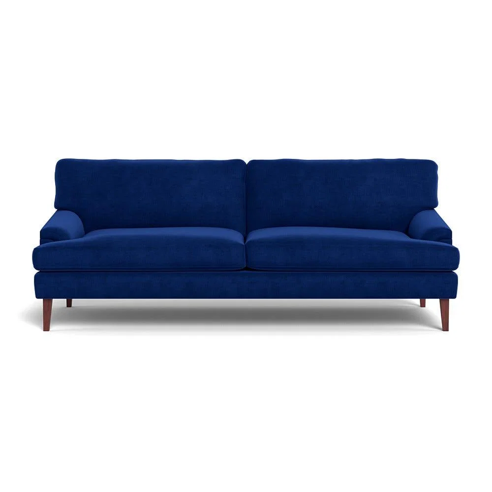 Heal's Stanton 4 Seater Sofa Smart Luxe Velvet Azure Walnut Stained Feet – image 2