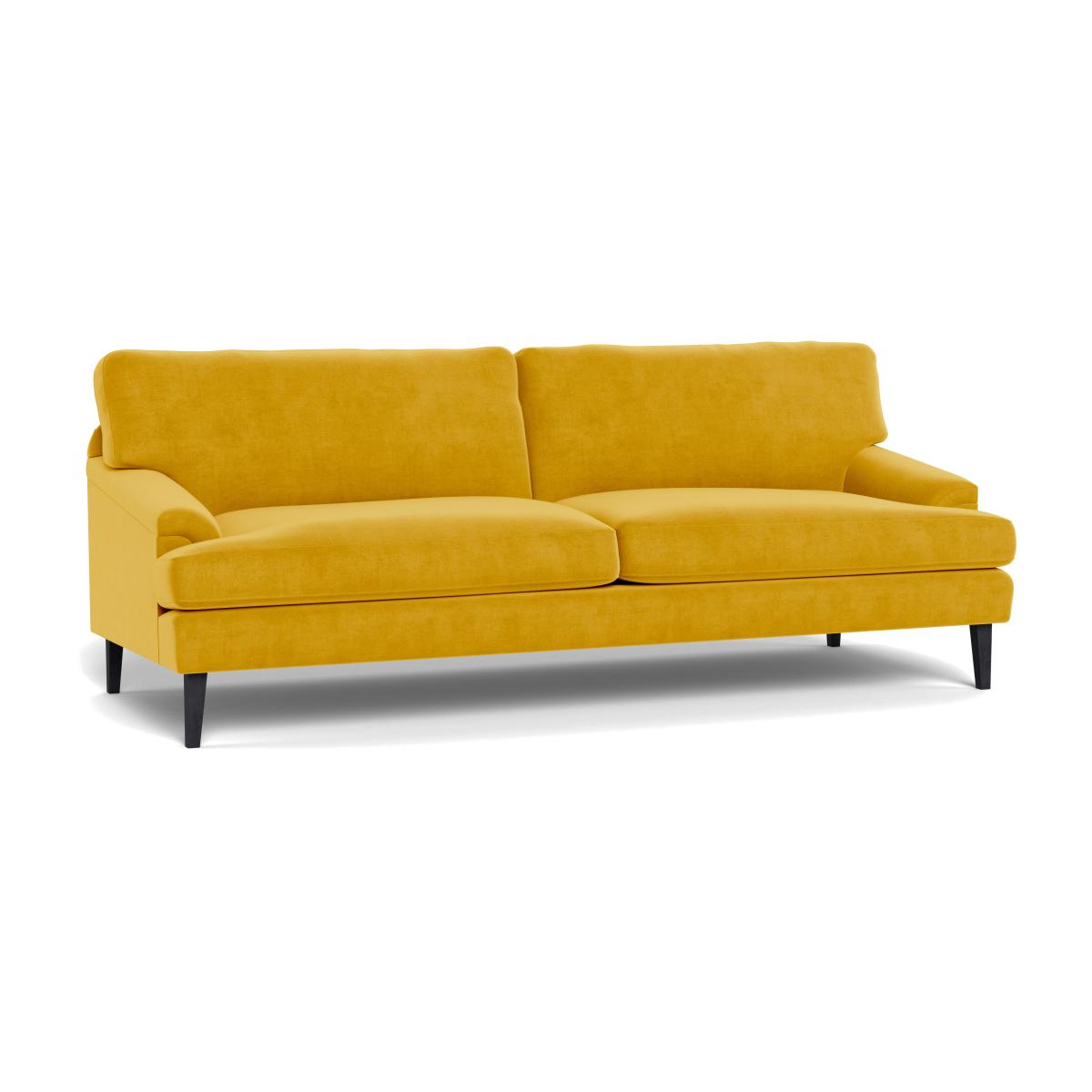 Heal's Stanton 4 Seater Sofa Smart Luxe Velvet Canary Black Feet – image 1