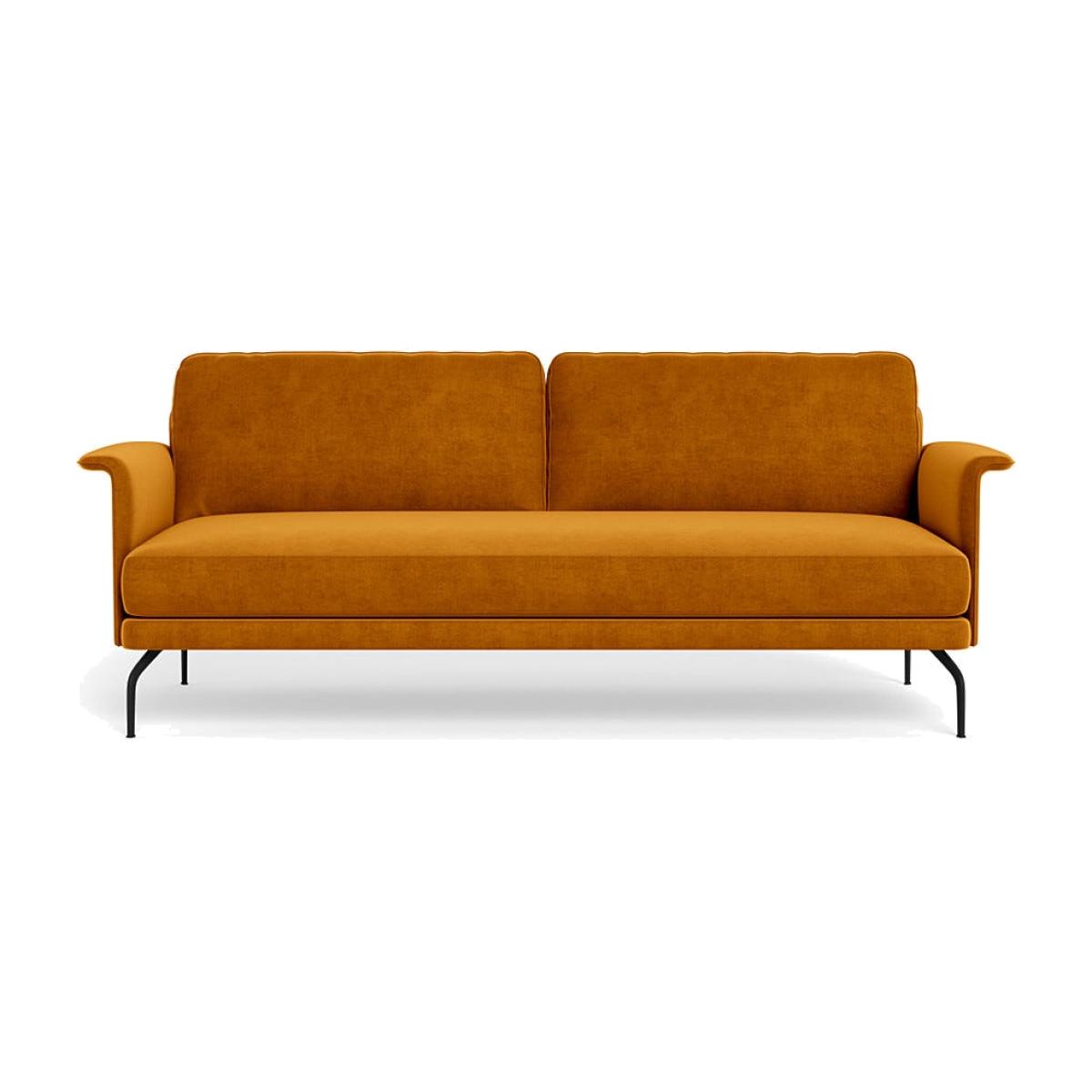 Heal's Iver 4 Seater Sofa Smart Luxe Velvet Cognac Black Feet