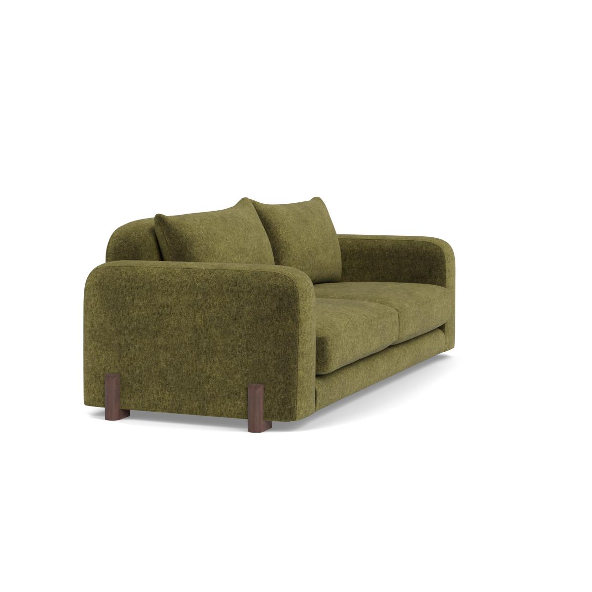 Heal's Nuvola 4 Seater Sofa Boucle Velvet Wilder Walnut Stained Oak Feet – image 2