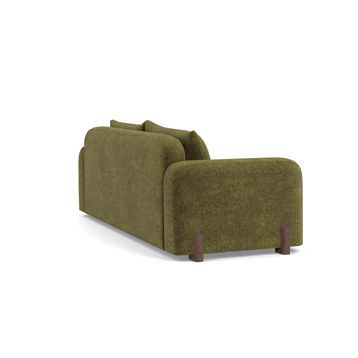 Heal's Nuvola 4 Seater Sofa Boucle Velvet Wilder Walnut Stained Oak Feet – image 4