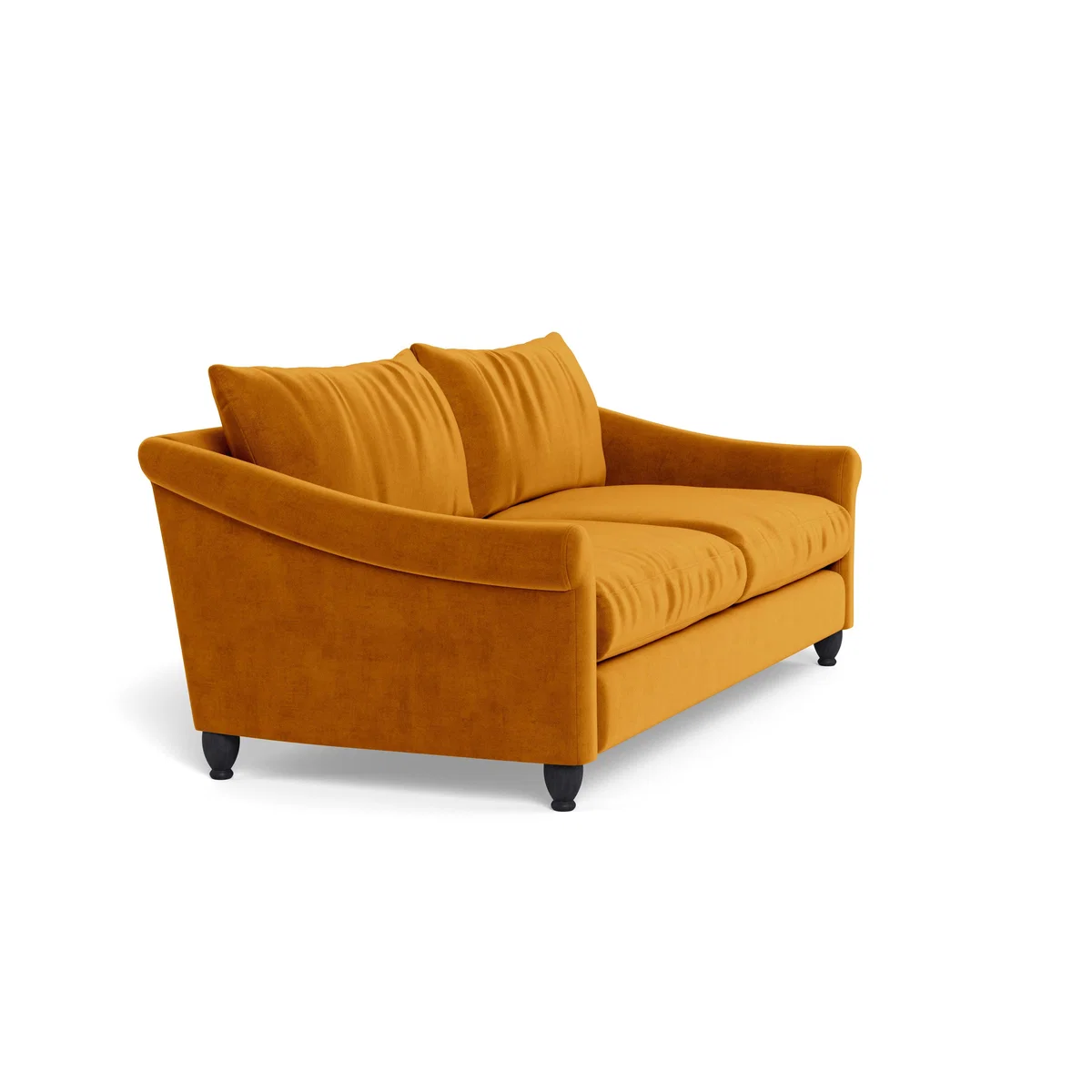 Heal's Devon 4 Seater Smart Luxe Velvet Cognac Walnut Stain Beech Feet - Heal's UK Furniture – image 2