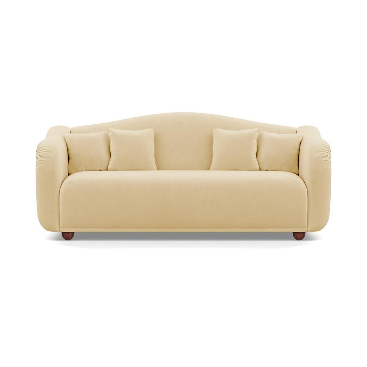 Heal's Tetbury 4 Seater Sofa Smart Luxe Velvet Biscuit Walnut Stained Beech Feet – image 2