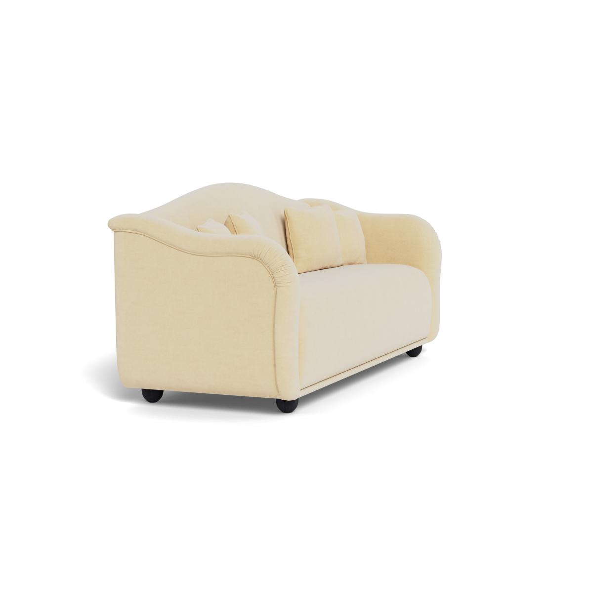 Heal's Tetbury 4 Seater Sofa Smart Luxe Velvet Biscuit Walnut Stained Beech Feet – image 3