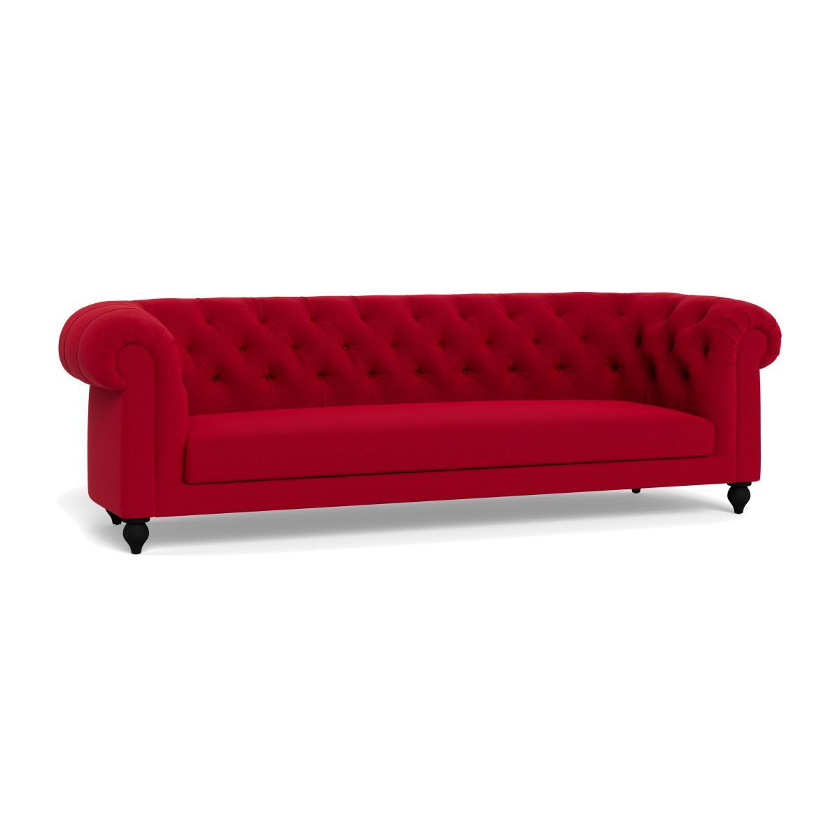 Heal's Fitzrovia 4 Seater Sofa Melton Wool Red Oxide Black Feet - Heal's UK Furniture – image 1