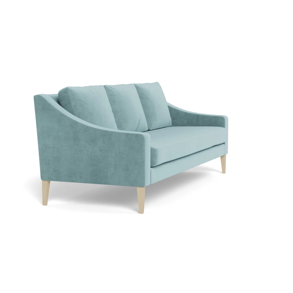 Heal's Richmond 4 Seater Sofa Smart Luxe Velvet Mineral Blue Walnut Stained Feet – image 3