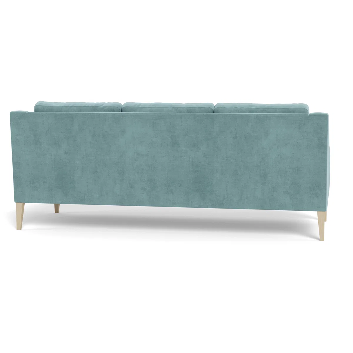Heal's Richmond 4 Seater Sofa Smart Luxe Velvet Mineral Blue Walnut Stained Feet – image 6