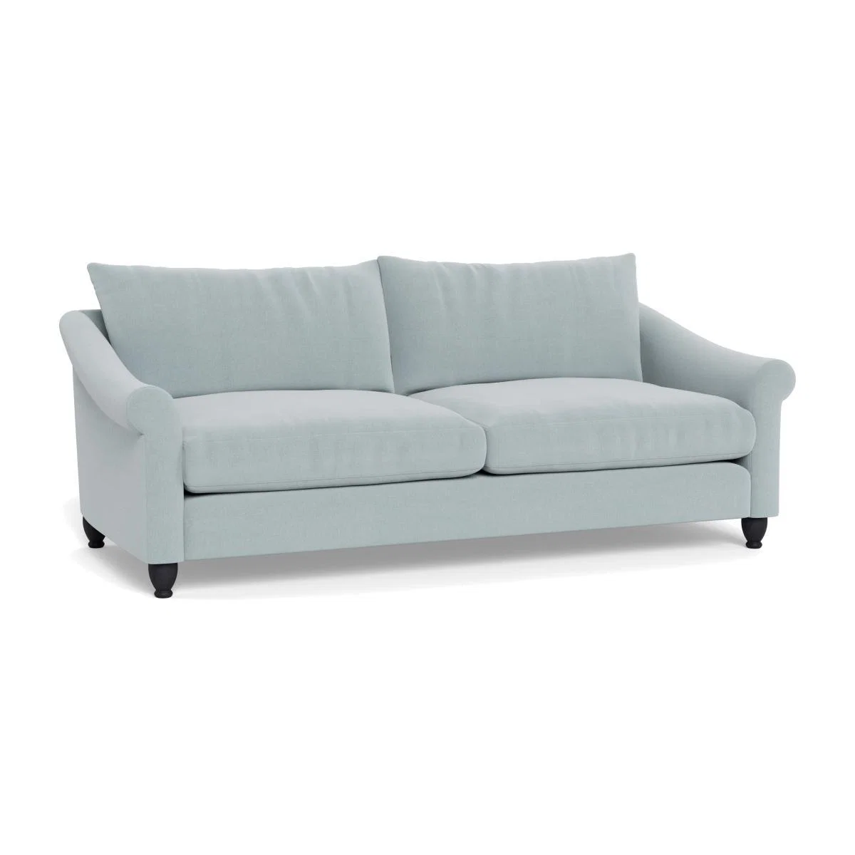 Heal's Devon 4 Seater Brushed Cotton Mist Black Stain Beech Feet - Heal's UK Furniture – image 1