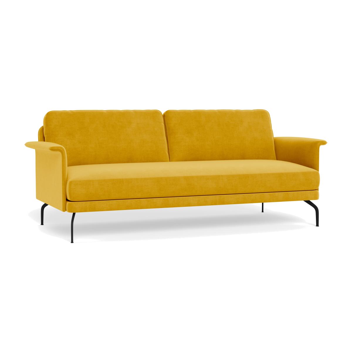 Heal's Iver 4 Seater Sofa Smart Luxe Velvet Canary Black Feet – image 1