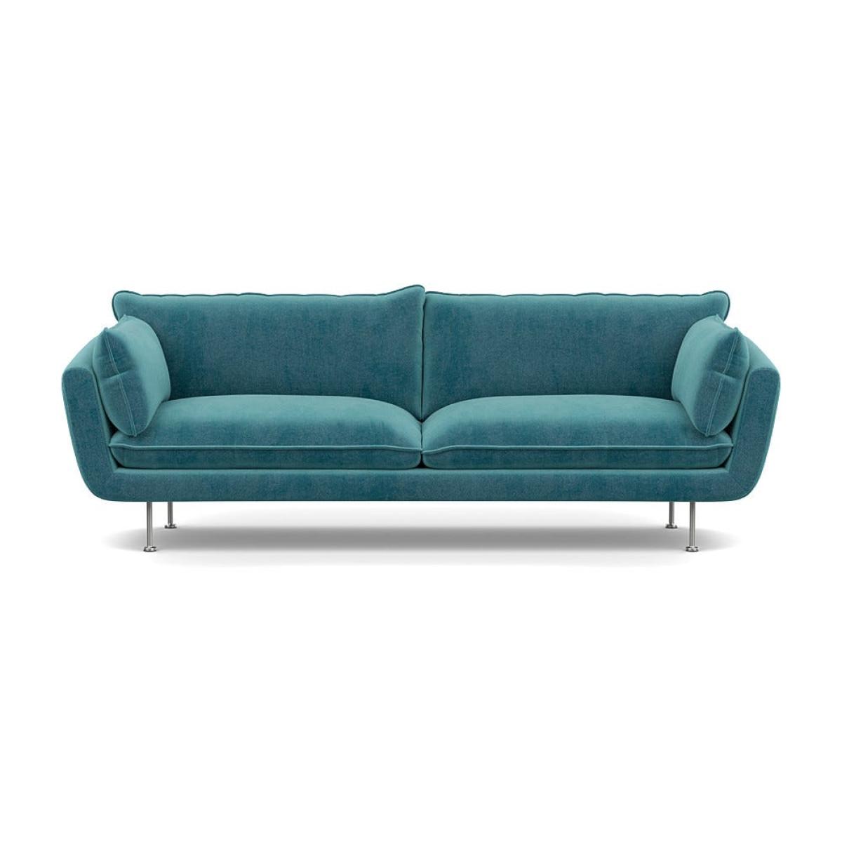 Heal's Allora 4 Seater Sofa Smart Luxe Velvet Airforce Blue Stainless Steel Feet – image 2