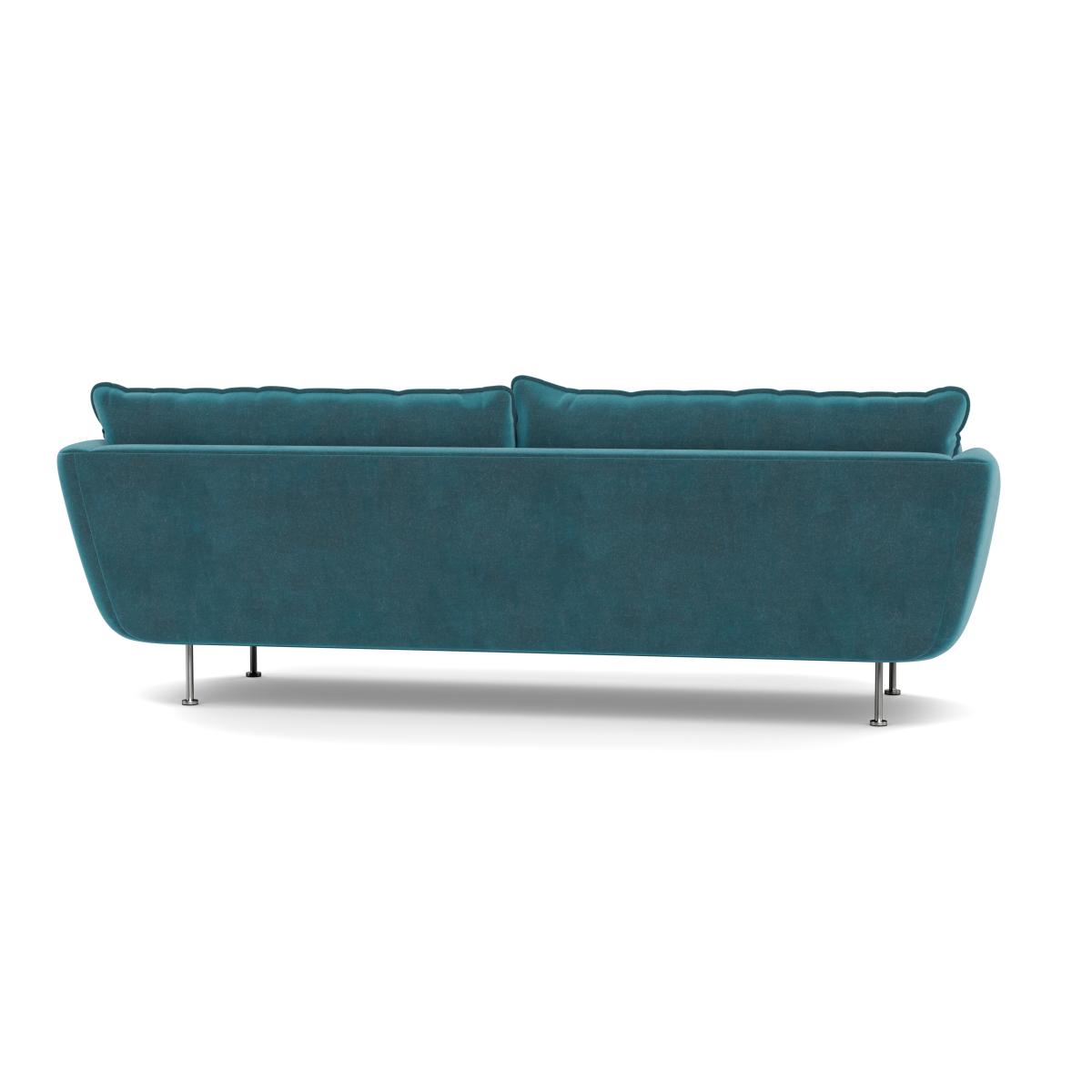 Heal's Allora 4 Seater Sofa Smart Luxe Velvet Airforce Blue Stainless Steel Feet – image 6
