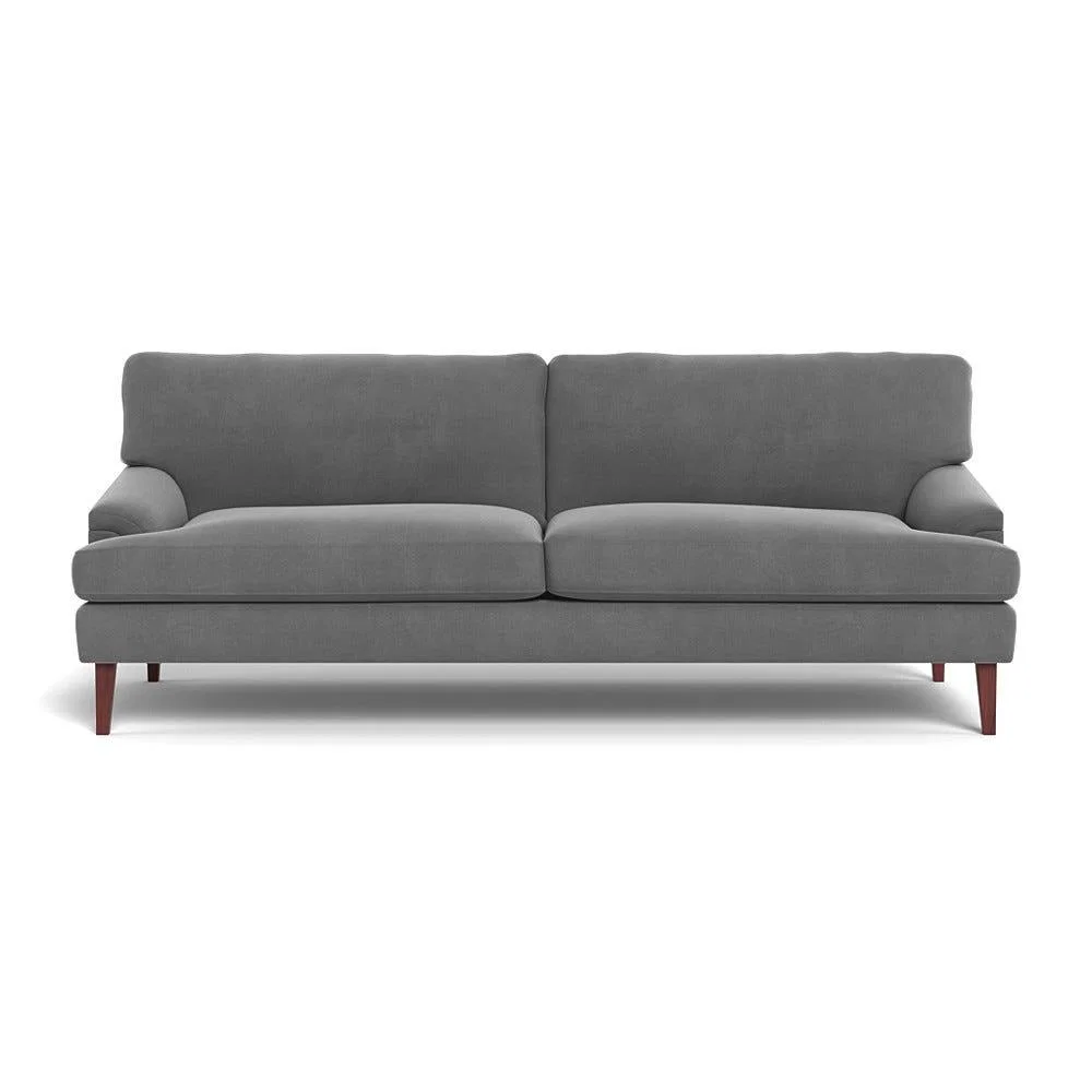 Heal's Stanton 4 Seater Sofa Smart Velvet Mercury Walnut Stained Feet – image 2