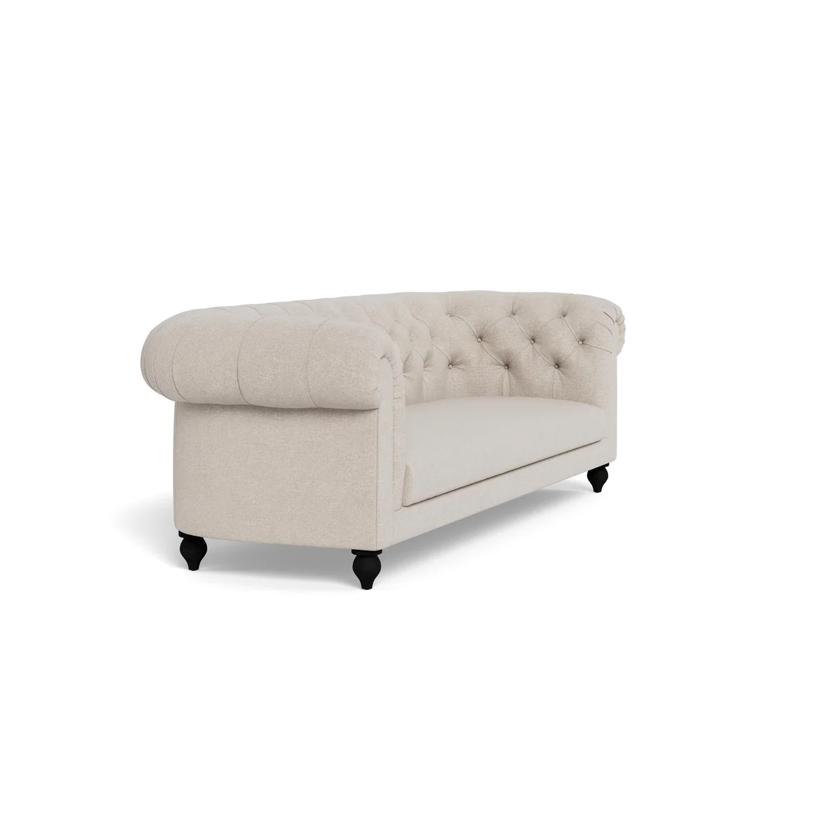 Heal's Fitzrovia 4 Seater Sofa Texture Limestone Black Feet - Heal's UK Furniture – image 2