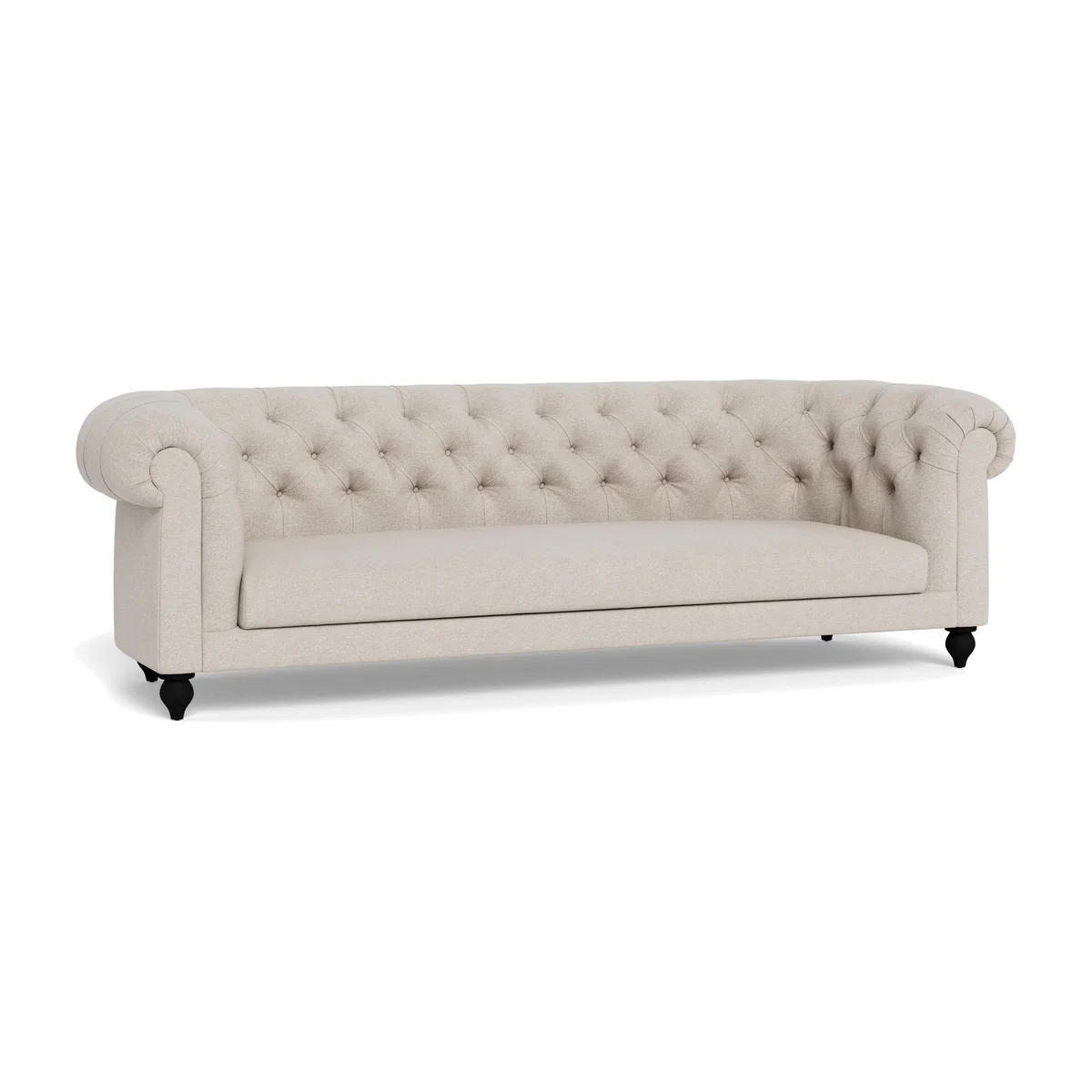 Heal's Fitzrovia 4 Seater Sofa Texture Limestone Black Feet - Heal's UK Furniture – image 1
