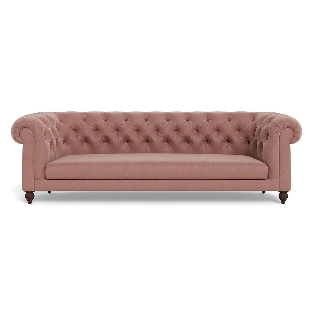 Heal's Fitzrovia 4 Seater Sofa Smart Luxe Velvet Dusky Pink Stained Oak Feet – image 2