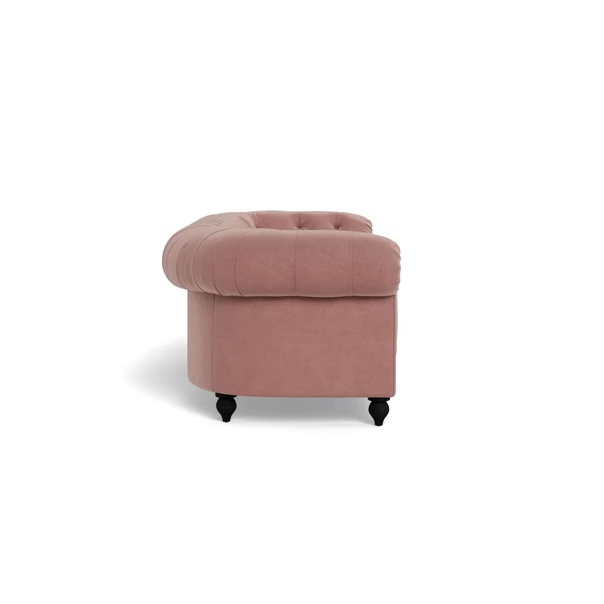 Heal's Fitzrovia 4 Seater Sofa Smart Luxe Velvet Dusky Pink Stained Oak Feet – image 4