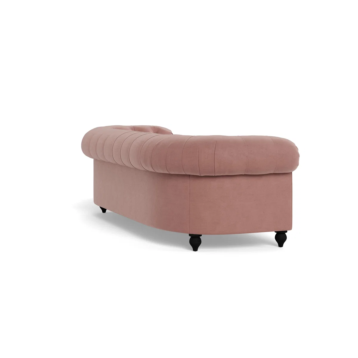 Heal's Fitzrovia 4 Seater Sofa Smart Luxe Velvet Dusky Pink Stained Oak Feet – image 5