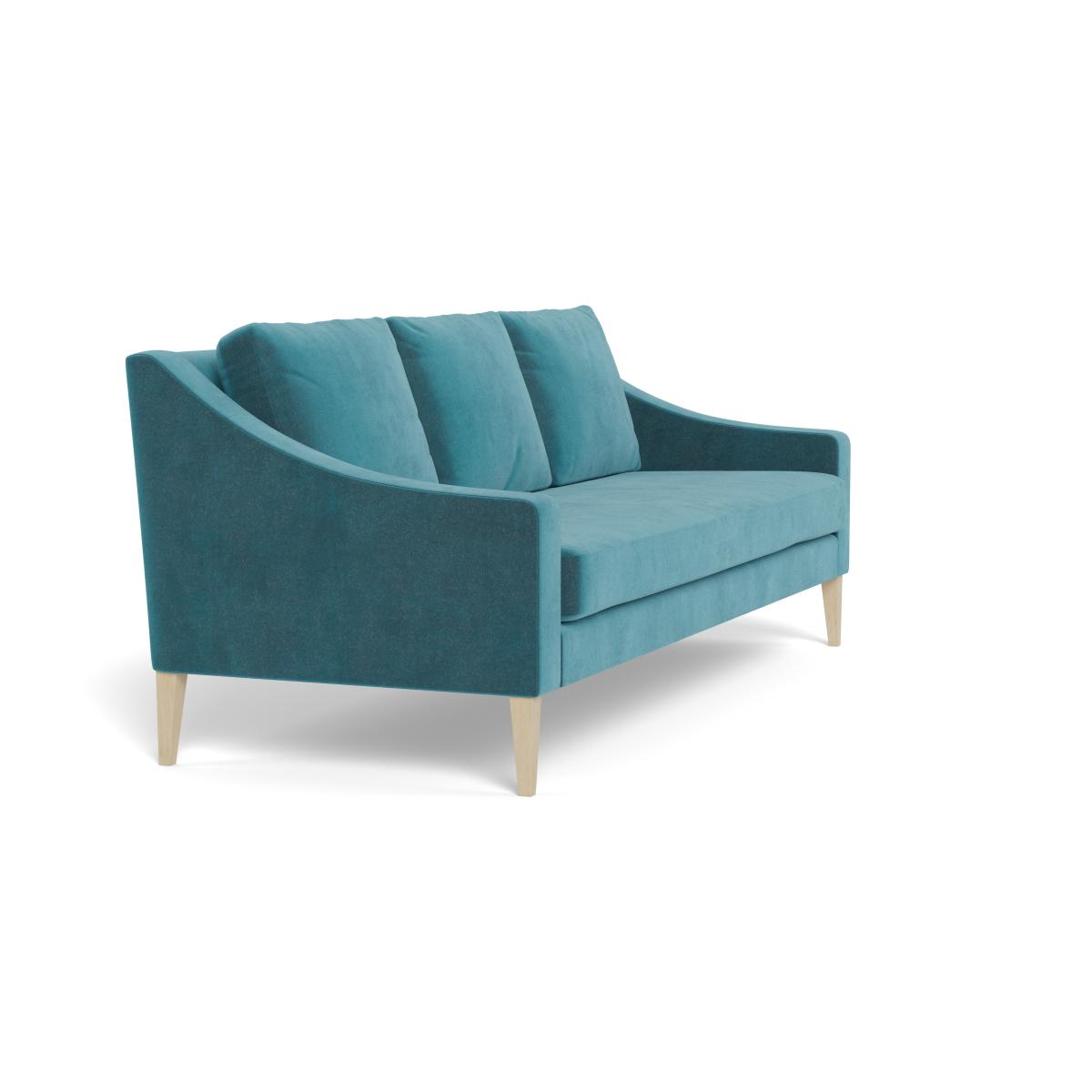 Heal's Richmond 4 Seater Sofa Smart Luxe Velvet Airforce Blue Black Feet – image 3