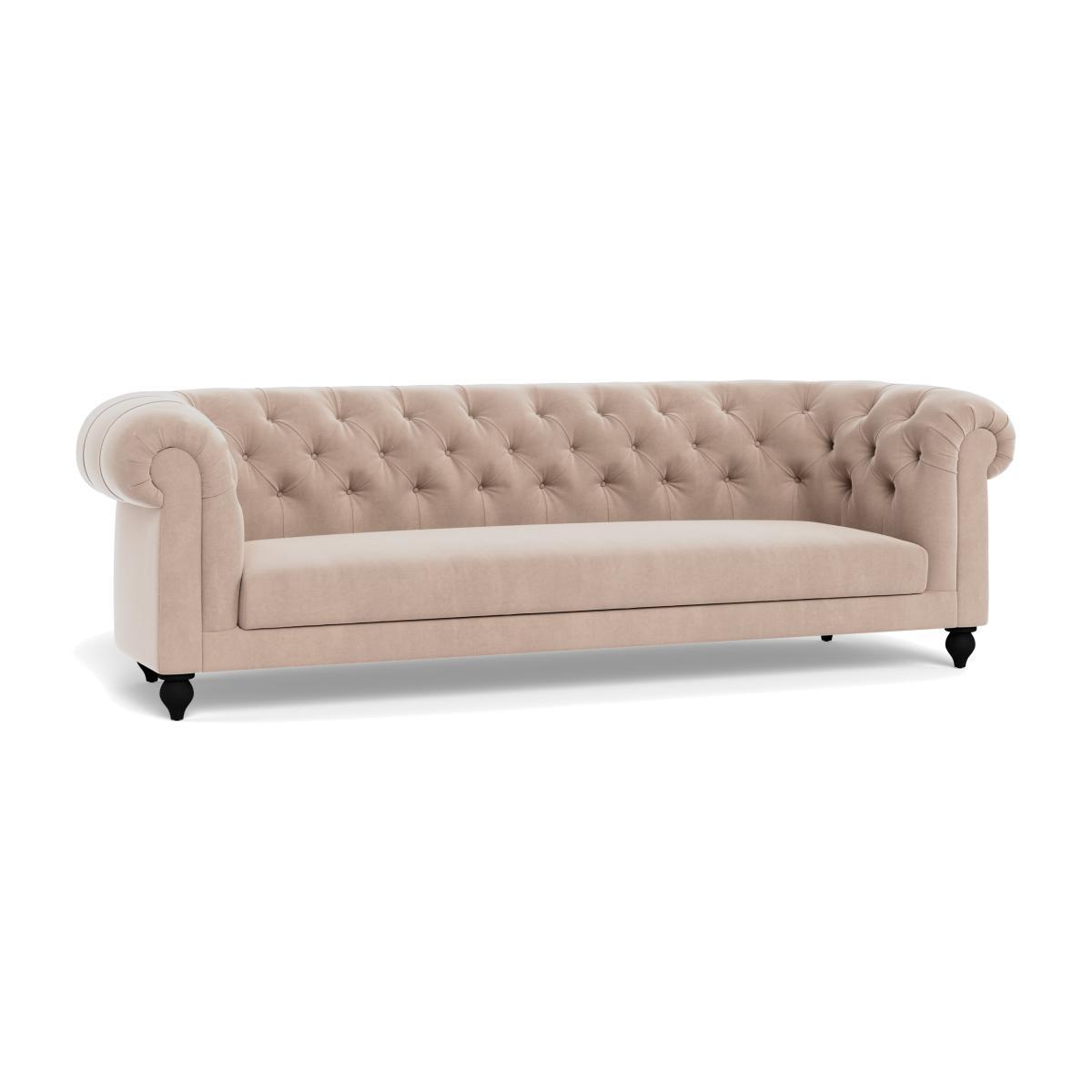 Heal's Fitzrovia 4 Seater Sofa Smart Velvet Pebble Chestnut Stain Feet - Heal's UK Furniture – image 1