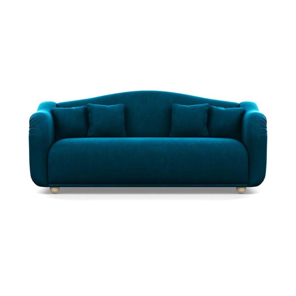 Heal's Tetbury 4 Seater Sofa Velvet Teal Natural Beech Feet – image 2