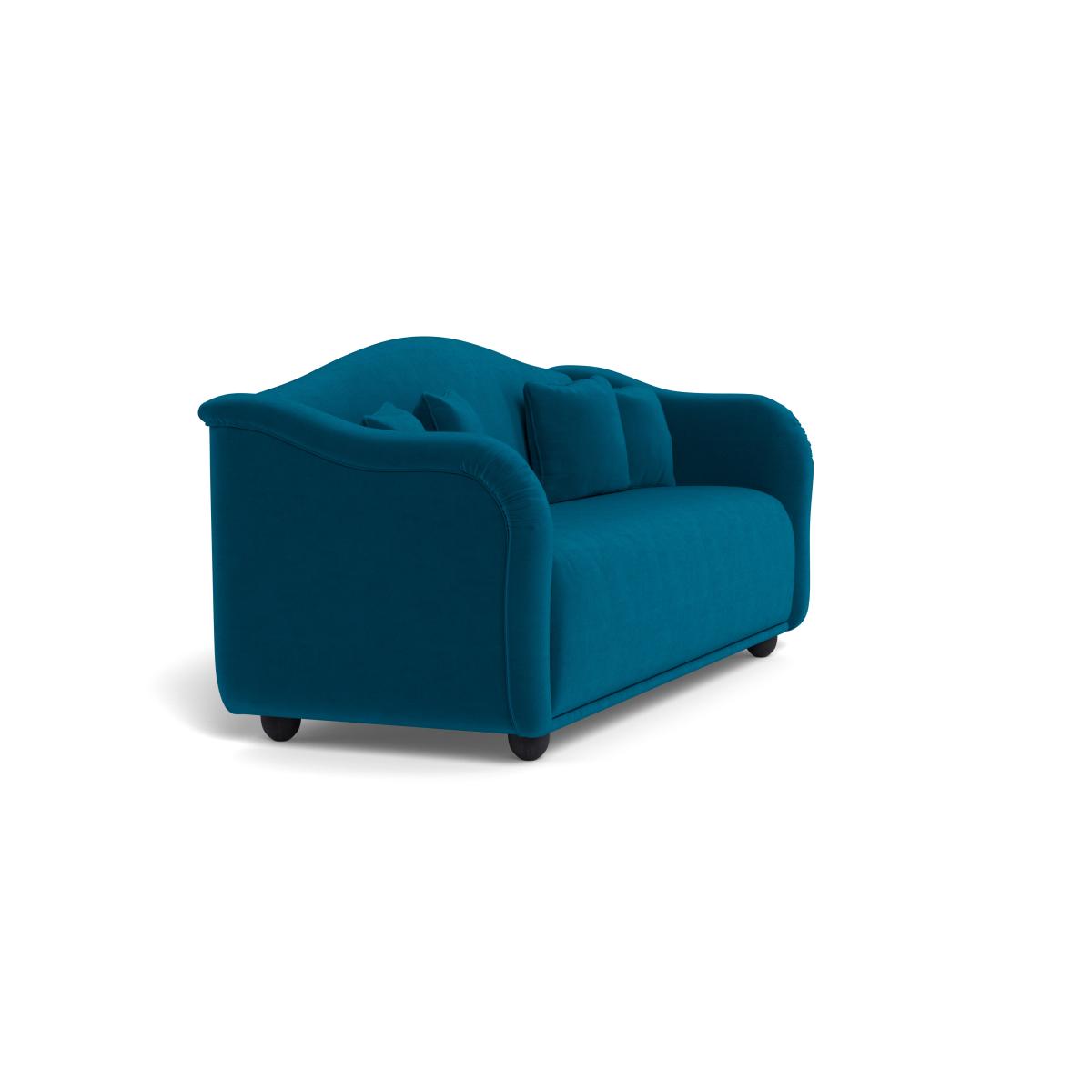 Heal's Tetbury 4 Seater Sofa Velvet Teal Natural Beech Feet – image 3