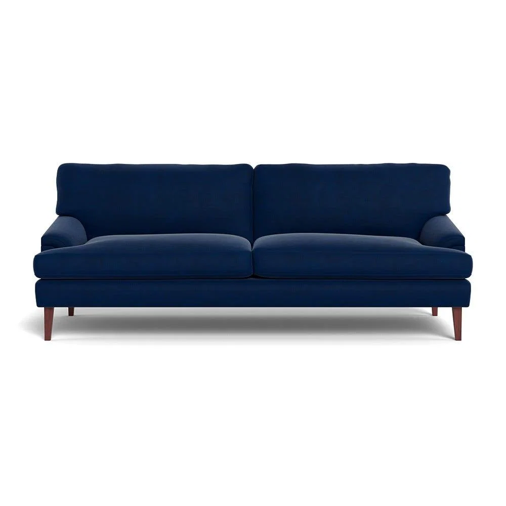 Heal's Stanton 4 Seater Sofa Velvet Midnight Walnut Stained Feet – image 2