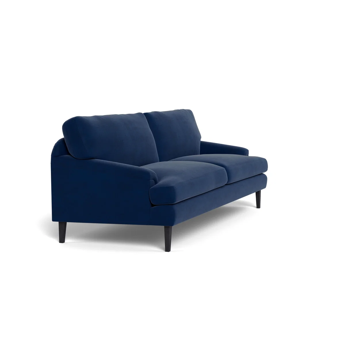 Heal's Stanton 4 Seater Sofa Velvet Midnight Walnut Stained Feet – image 3