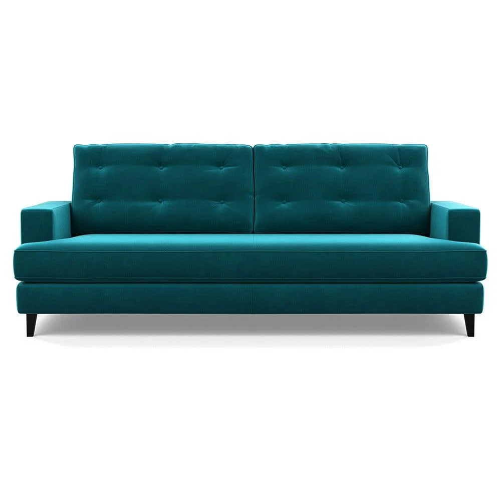 Heal's Mistral 4 Seater Sofa Smart Velvet Petrol Black Feet – image 2