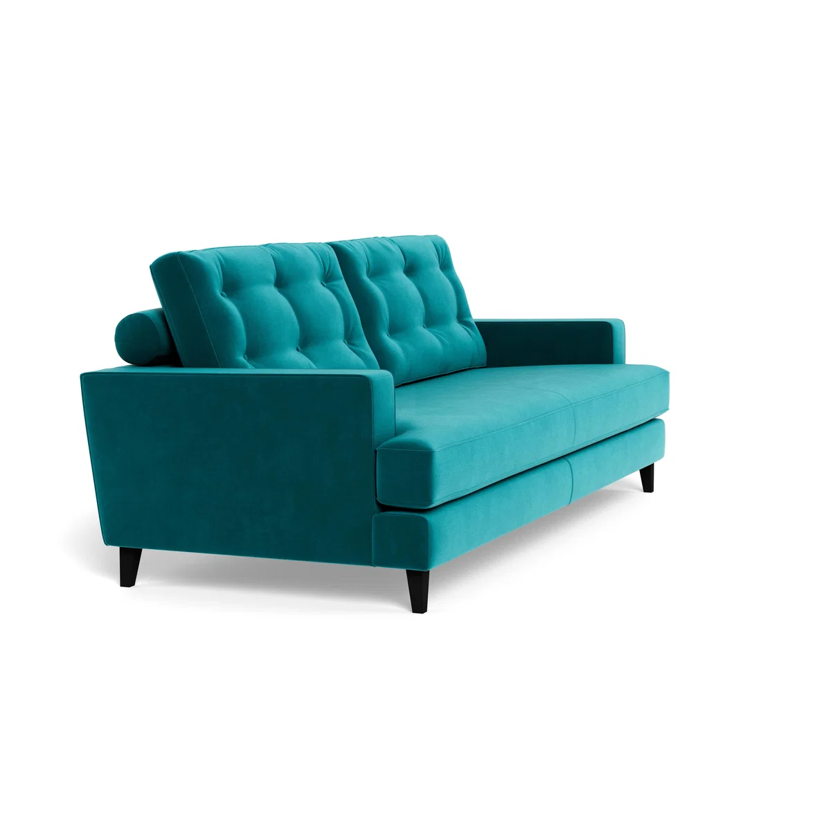 Heal's Mistral 4 Seater Sofa Smart Velvet Petrol Black Feet – image 3