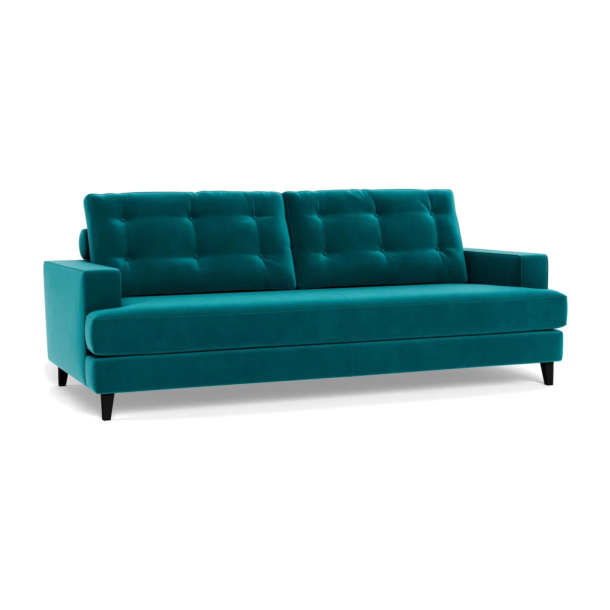 Heal's Mistral 4 Seater Sofa Smart Velvet Petrol Black Feet – image 1