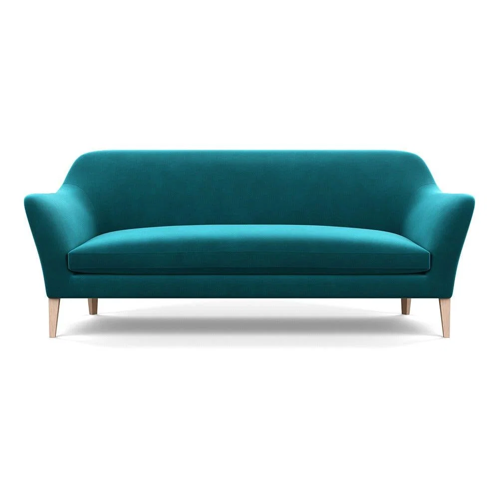 Heal's Wallis 4 Seater Sofa Smart Velvet Petrol Natural Oak Feet – image 2