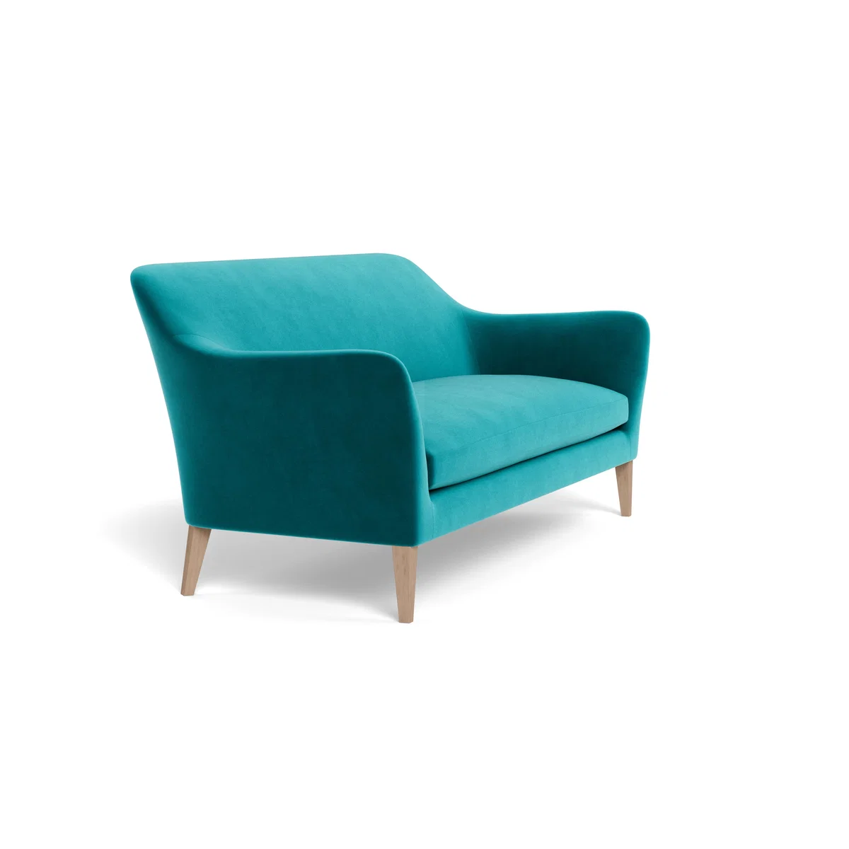 Heal's Wallis 4 Seater Sofa Smart Velvet Petrol Natural Oak Feet – image 3