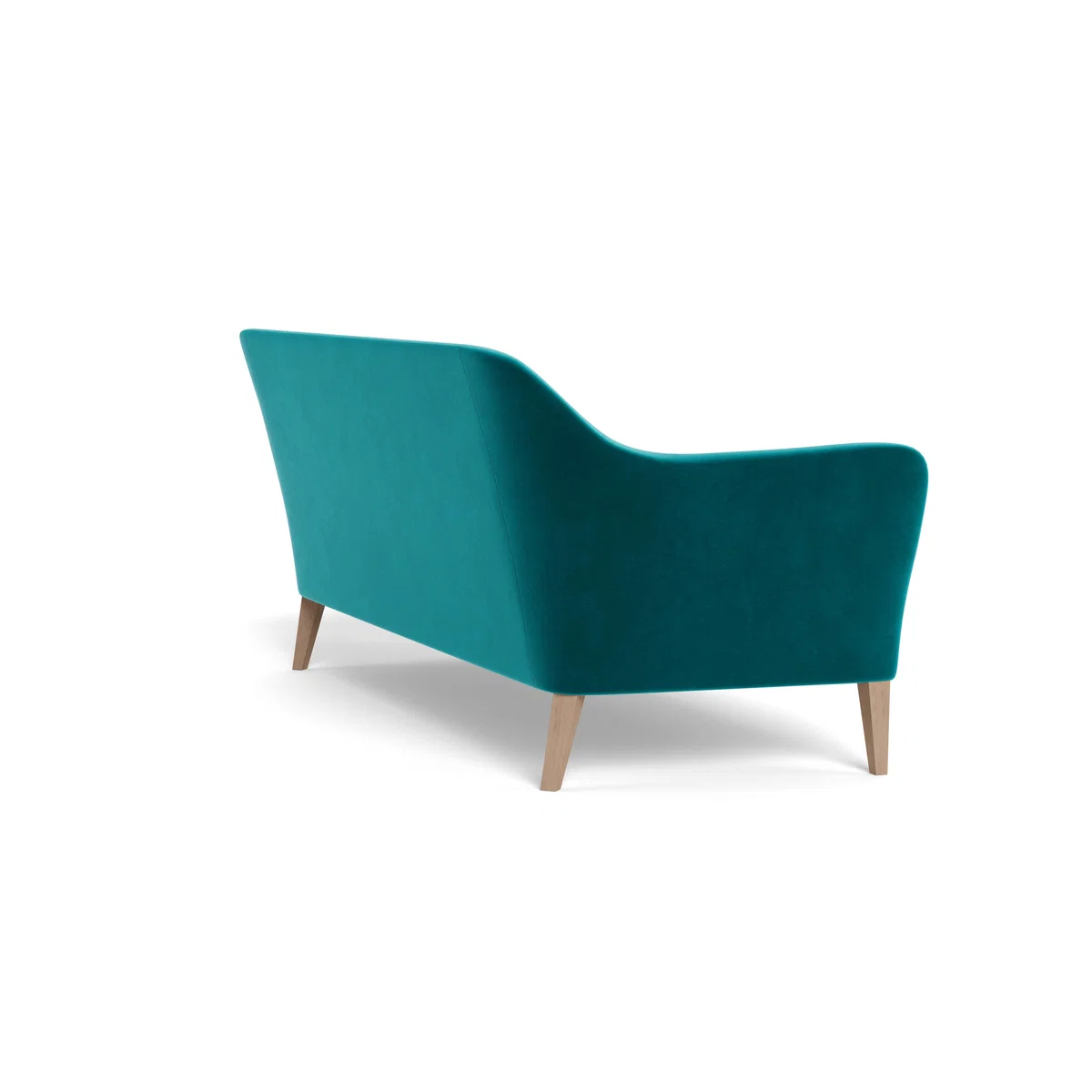 Heal's Wallis 4 Seater Sofa Smart Velvet Petrol Natural Oak Feet – image 5