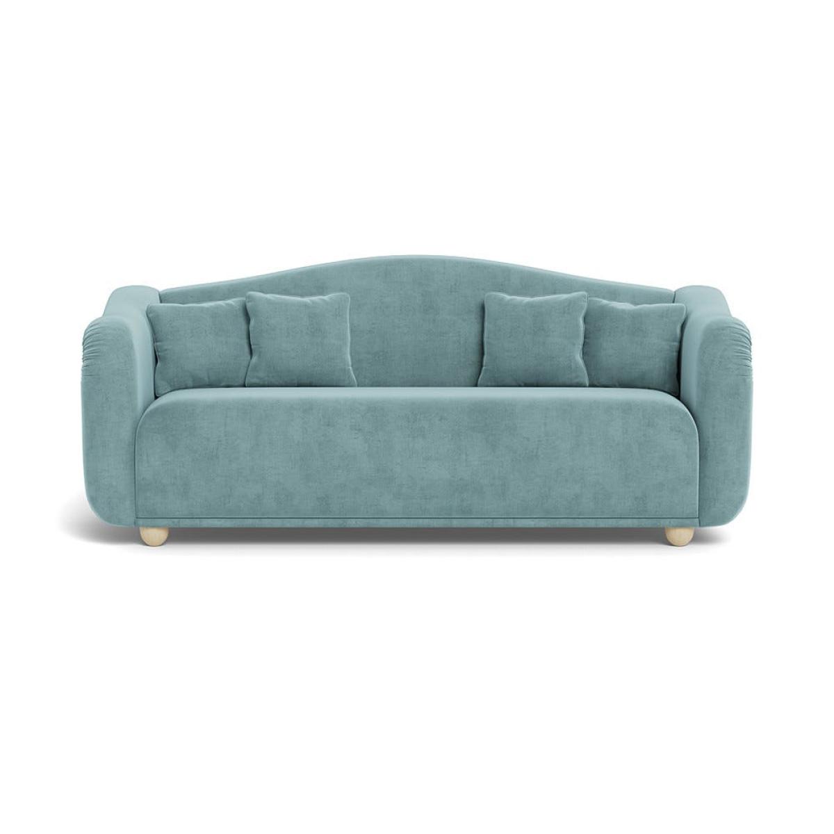 Heal's Tetbury 4 Seater Sofa Smart Luxe Velvet Mineral Blue Natural Feet – image 2