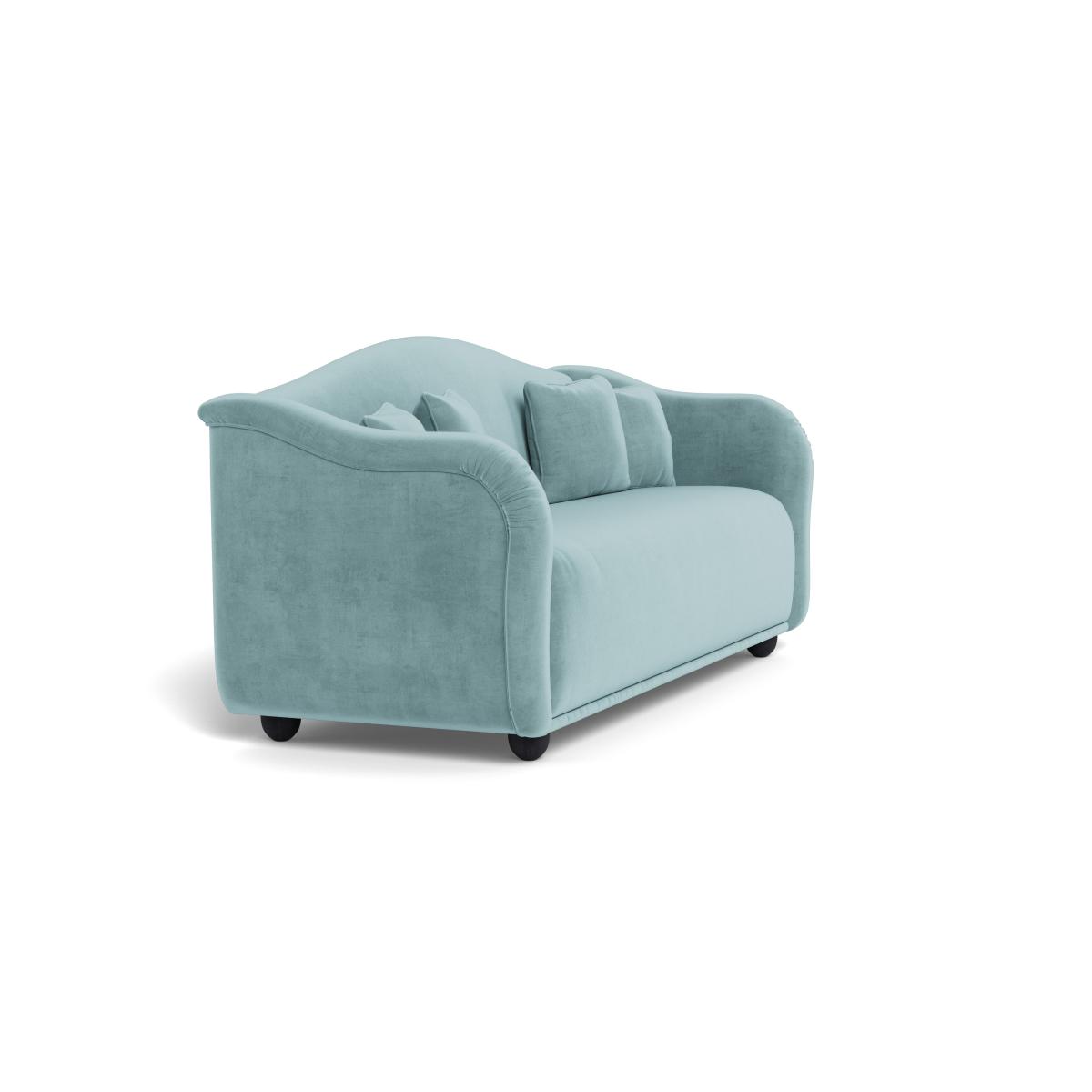Heal's Tetbury 4 Seater Sofa Smart Luxe Velvet Mineral Blue Natural Feet – image 3