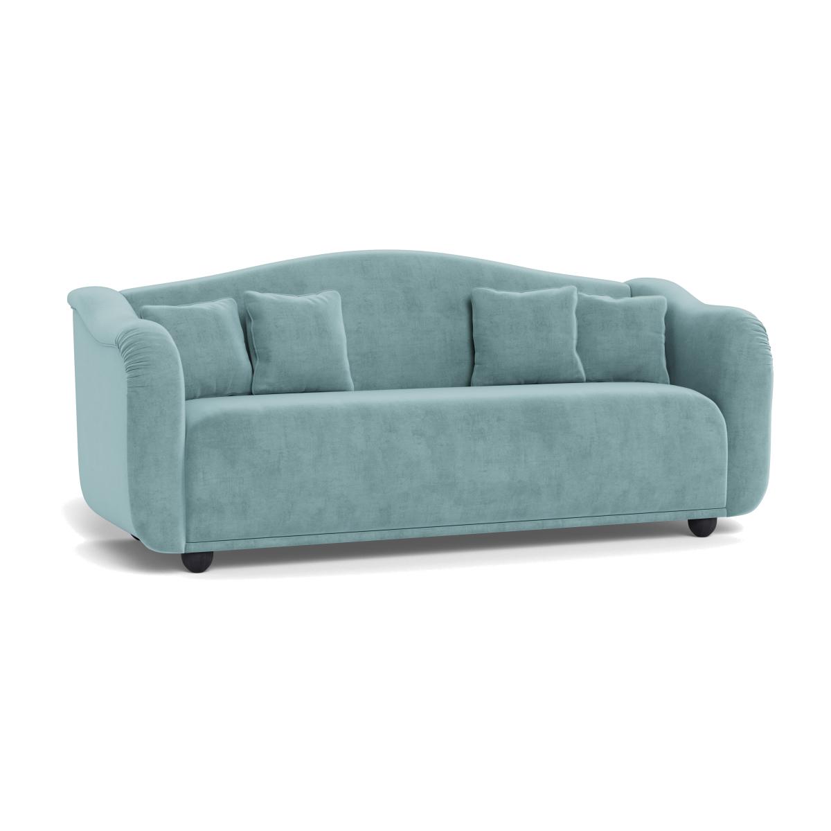 Heal's Tetbury 4 Seater Sofa Smart Luxe Velvet Mineral Blue Natural Feet – image 1
