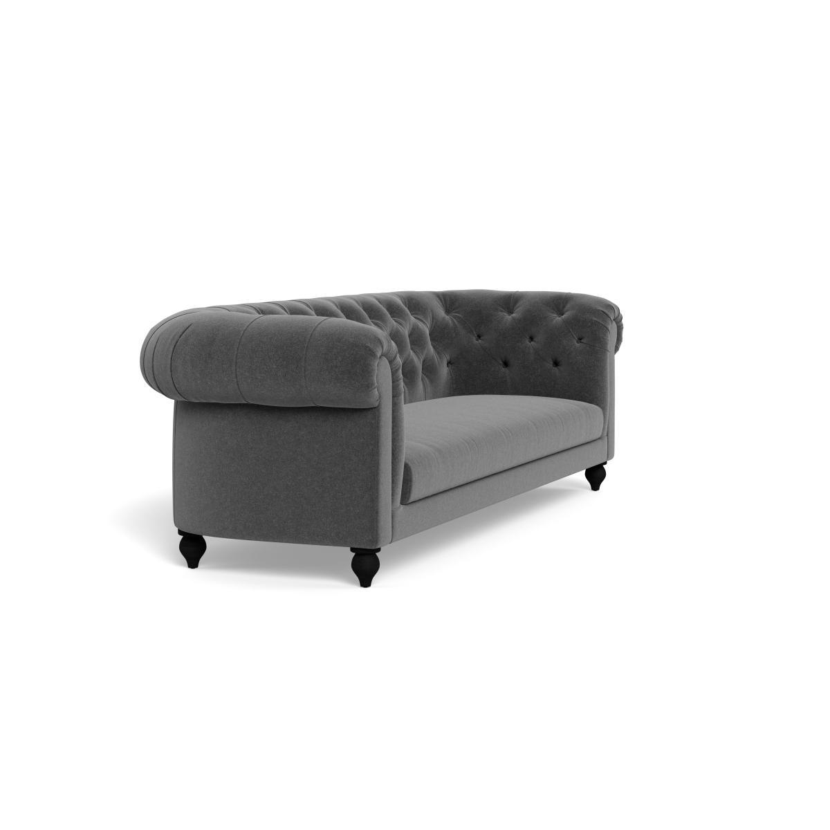 Heal's Fitzrovia 4 Seater Sofa Melton Wool Granite Black Feet - Heal's UK Furniture – image 2