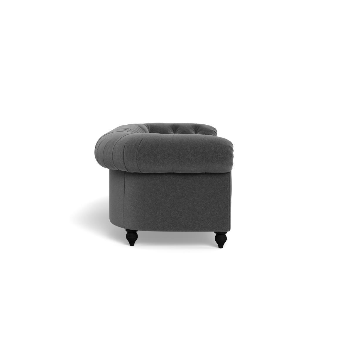 Heal's Fitzrovia 4 Seater Sofa Melton Wool Granite Black Feet - Heal's UK Furniture – image 3