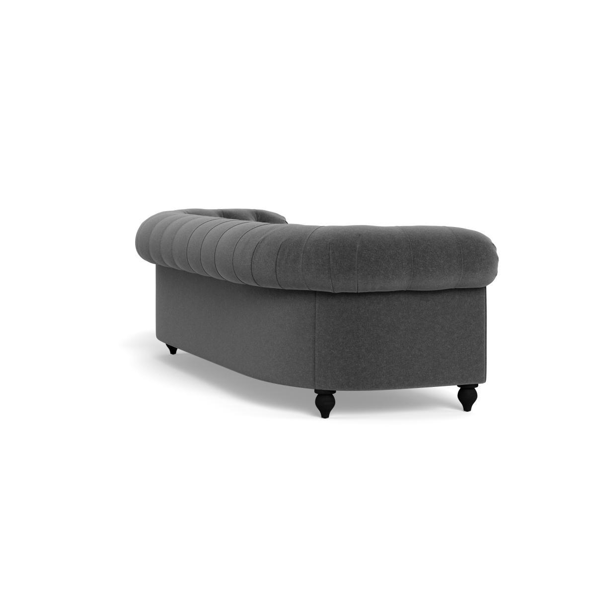 Heal's Fitzrovia 4 Seater Sofa Melton Wool Granite Black Feet - Heal's UK Furniture – image 4