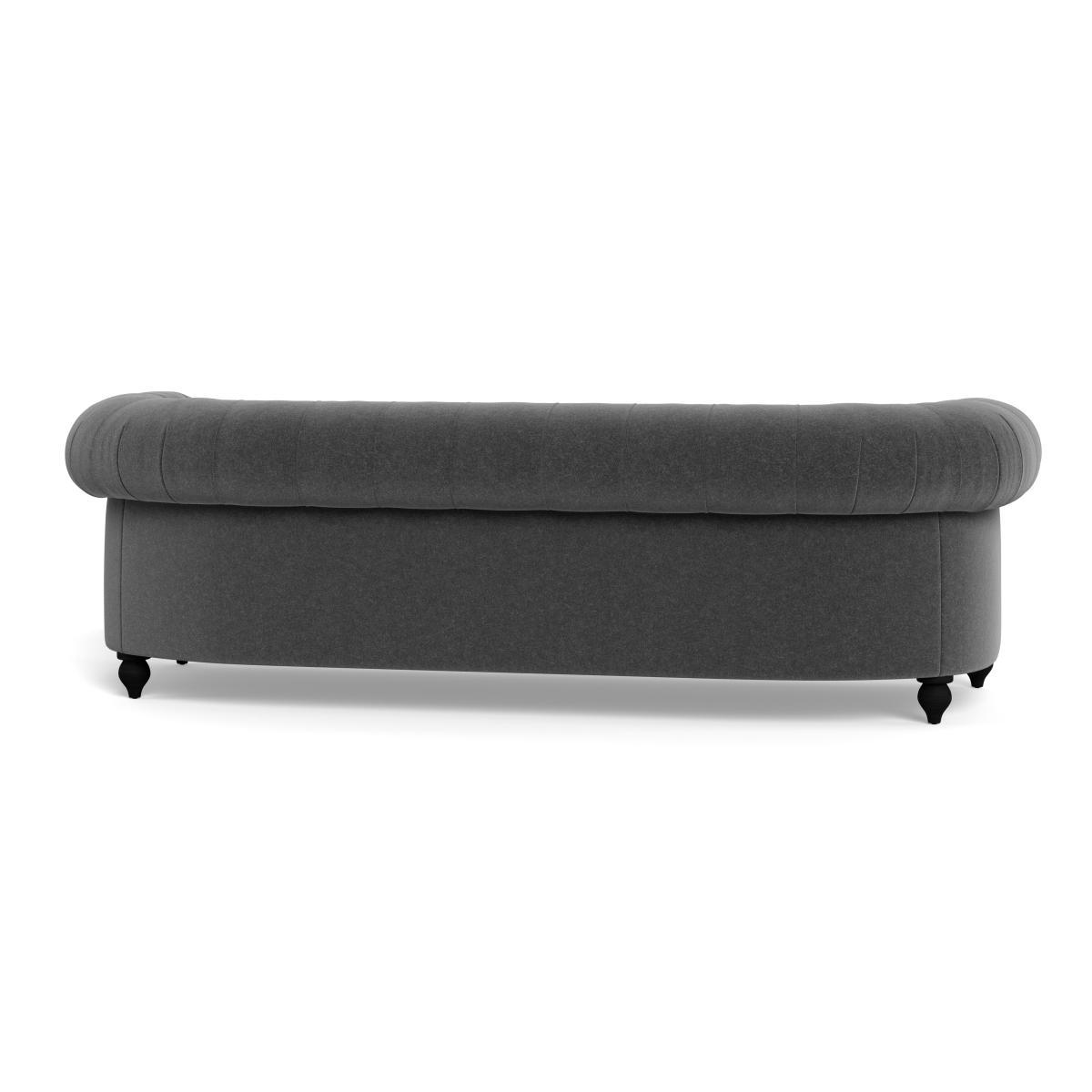 Heal's Fitzrovia 4 Seater Sofa Melton Wool Granite Black Feet - Heal's UK Furniture – image 5