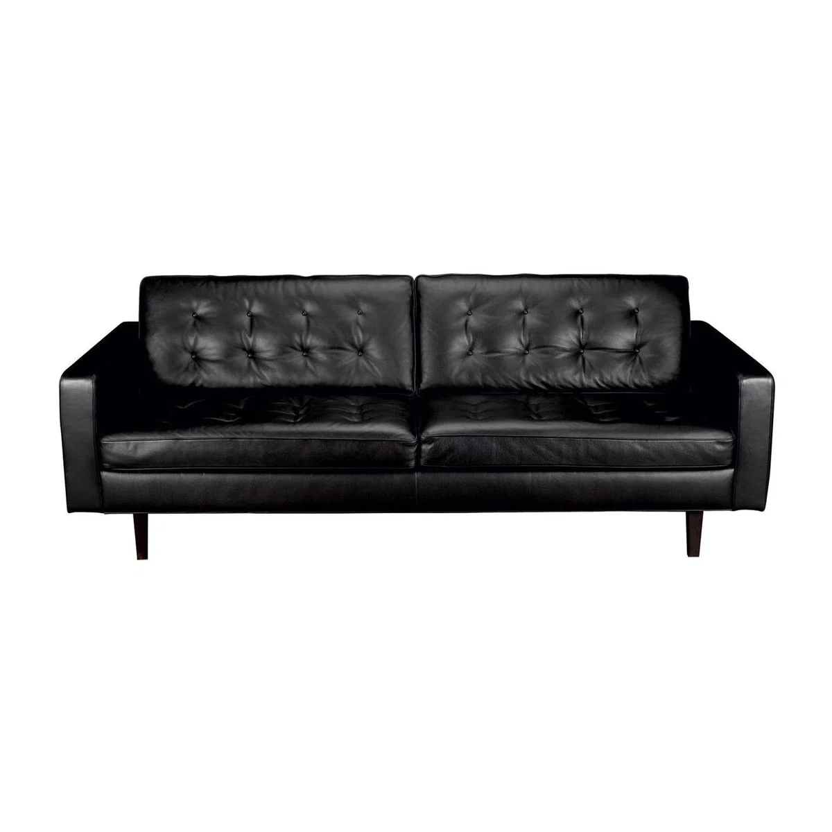 Heal's Hepburn 4 Seater Daino Leather Elephant Walnut Feet - Heal's UK Furniture
