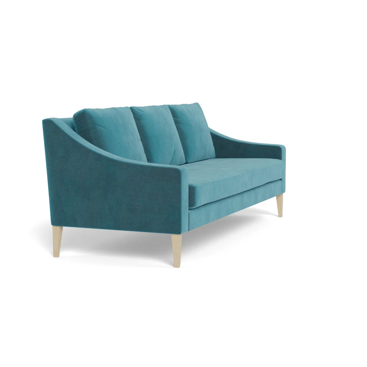 Heal's Richmond 4 Seater Sofa Smart Luxe Velvet Airforce Blue Black Feet - Heal's UK Furniture – image 2