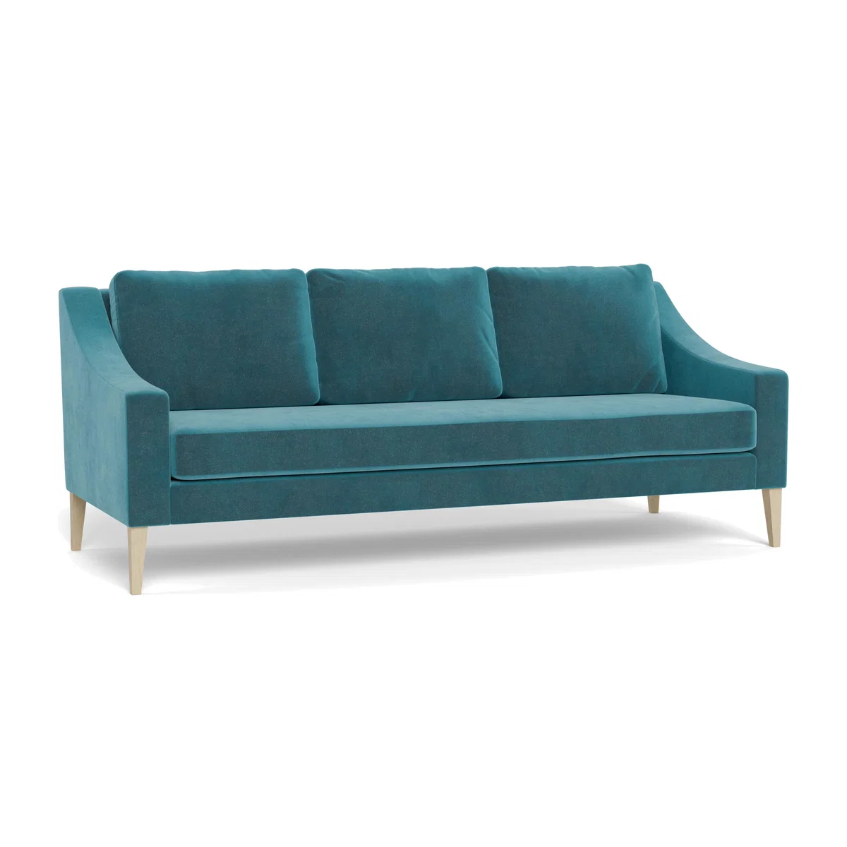 Heal's Richmond 4 Seater Sofa Smart Luxe Velvet Airforce Blue Black Feet - Heal's UK Furniture – image 1